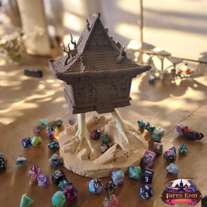 Baba Yaga&#39;s Hag Hut Dice Tower | 3D Printed DnD Dice Tower | Dice Roller Tower | Unique Custom Dice Tower