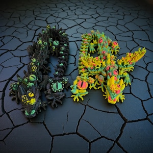 Infested Dragon with Spinner Tail | 3D Printed Articulated Dragon | Fidget Dragon