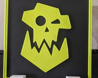 3D Printed Warhammer 40k Fanart Sign ORKZ