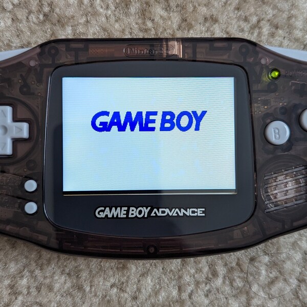 Transparent Black Gameboy Advance with IPS backlight screen