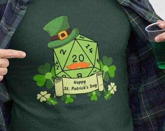DnD St Patricks Day Shirt | Dungeons and Dragons T Shirt | RPG D&D gifts | TTRPG Accessories | Nerdy Gift for Men | Dnd Humor | Pub Crawl