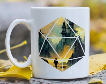 D20 Art - Industrial District Castle | 5e Adventure D20 Mug | DnD Mug | Dungeons Dragon Gift | D&D Mug | Graphic Mug