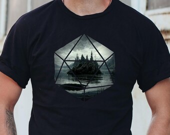 Dice Art - Spooky Island | DND 5e Adventure | Massive D20 T Shirt | Dungeons Dragon Gift | Roanoke Virginia | dungeon master gifts