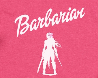 Pink Barbarian T Shirt | Dungeons and Dragons Tee | Nerdy Gifts For Her | RPG D&D gifts | Tabletop Game Accessories | Funny Unisex Shirt