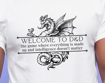 Welcome to D&D | Dungeons and Dragons T Shirt | RPG DnD gifts | Tabletop Game Accessories | Nerdy Gift for Men | DnD Humor