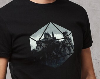 Dice Art - Castle Ravenloft | DND 5e Adventure T Shirt | Massive D20 DnD Accessories | Dungeons Dragon Gift | One Night in Barovia Shirt