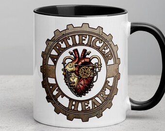 Artificer at Heart Ceramic Mug | Steampunk | Tabletop Game Accessories | DnD Coffee | RPG D&D gifts for him her | Fantasy Art | Ai Art
