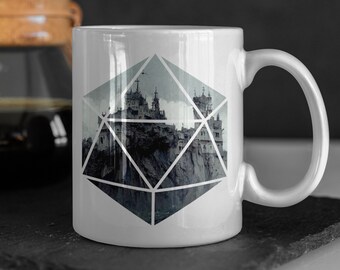 D20 Art - Castle Ravenloft | 5e Adventure D20 Mug | DnD Mug | Dungeons Dragon Gift | D and D Mug | Graphic Mug | Nerdy Gift for Him | Strahd