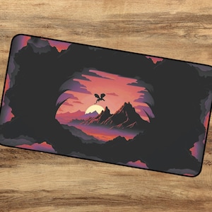 Lonely Mountain Mouse Pad - Red | DnD Mousepad | DnD desk mat | DnD gifts | TTRPG Accessories | Nerdy Gifts | MTG Playmat | RPG Gifts | ai