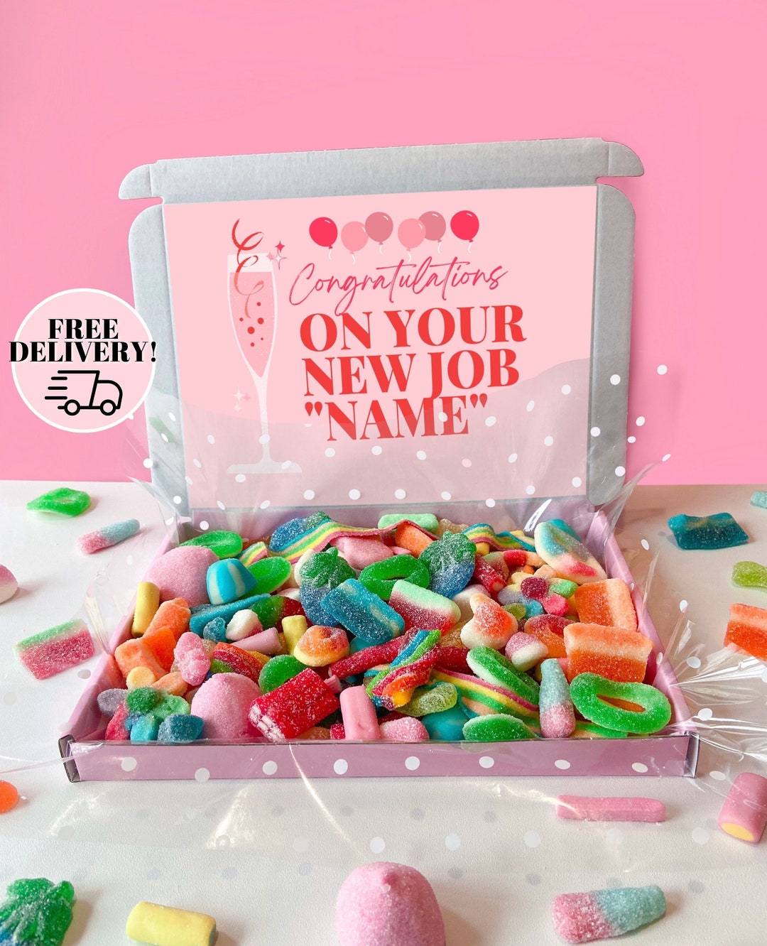 Congratulations New Job Gift Box Sweets Pick N Mix Etsy
