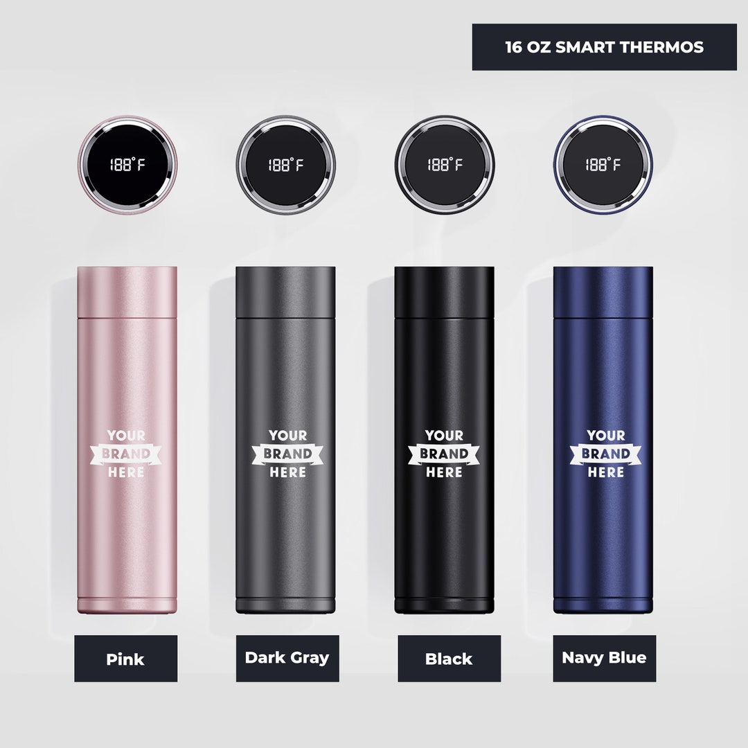 Personalized Company Gift Smart Thermos, Custom Engraved Smart Thermos
