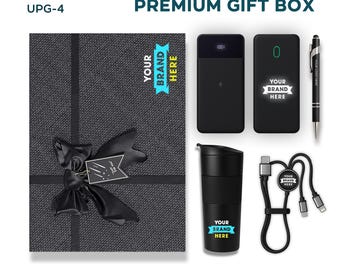 Corporate Logo Gift Box, Tumbler, Charger, Pen