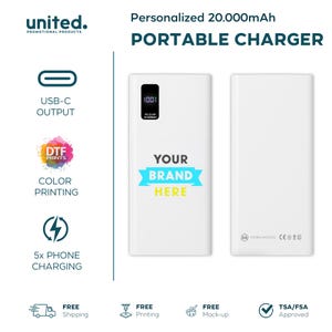 Company Gift Personalized Charger, Customized Gift Powerbank, iPhone Charger, Company Bulk Order Portable Charger, Corporate Logo Charger