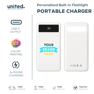 Personalized Portable Charger, Custom Powerbank, Company Employee Gift Charger, Corporate Bulk Order Mobile Charger, Company Holiday Gift