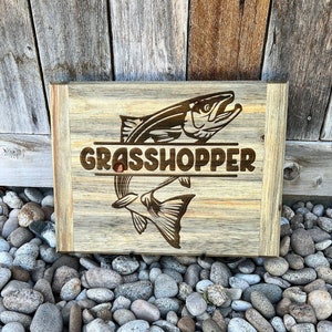 Salmon Monogram Wood Sign | Customizable Wood and Edge Options