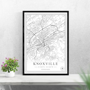 Knoxville city map digital download black and white print design of United States poster wall art decor printable personalized gifts