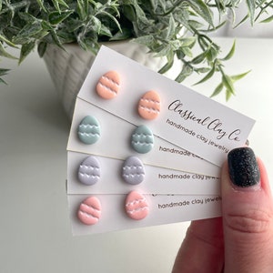 Pastel Easter Egg Studs Polymer Clay Earrings Stud Earrings Easter Egg Earrings Clay Studs Handmade Earrings Egg Small Earrings
