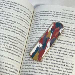 Gold Bordered Colorful Polymer Clay Bookmark Everyday Bookmark Unique Gift Readers Book Lovers Gift Fun Bookmark