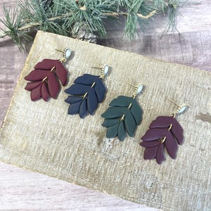 Bejeweled Francesca Dangles Polymer Clay Earrings Holiday Earrings Christmas Earrings Clay Dangles Handmade Earrings Elegant Holiday Earring