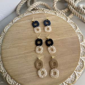 Diana Dangles Polymer Clay Earrings Clay Earrings Polymer Clay Dangles Neutral Earrings Beachy Earrings Neutral Clay Earrings