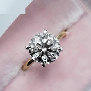 3 CT Round Cut Moissanite Diamond Ring 14K White Gold Ring Engagement Ring Round Brilliant Cut Wedding Ring Promise Ring Solitaire Ring