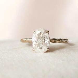 2 Ct Oval Cut Moissanite Engagement Ring Solitaire Ring Proposal Ring Hidden Halo Wedding Ring Anniversary Ring Promise Ring Gift for Her