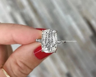 3 CT Elongated Masonite Cushion Solitaire Ring Diamond Ring Wedding Ring Gorgeous Engagement Ring Anniversary Ring Bridal Ring Promise Ring