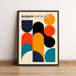 Bauhaus Poster, Geometric Wall Art, Bauhaus Exhibition Print, Abstract Wall Art, Colorful Wall Art, Vintage Print