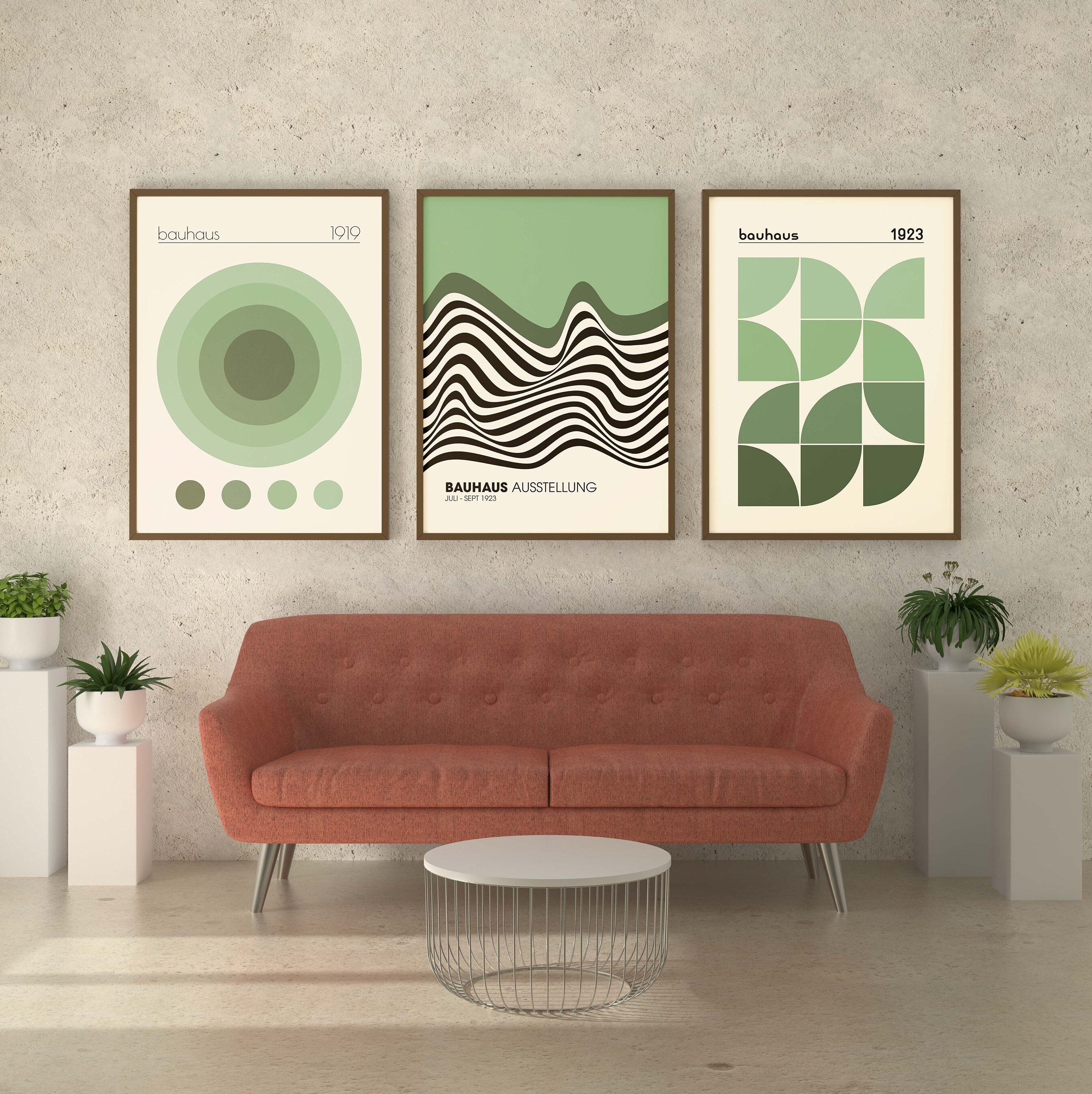 Bauhaus Prints Set of 3 Sage Green Wall Art Bauhaus Poster - Etsy