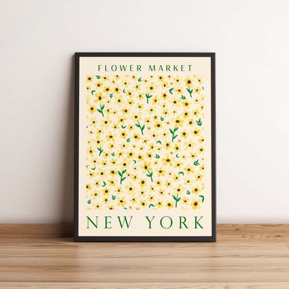 Flower Market New York Botanical Wall Art Floral Wall Art Etsy UK