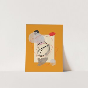 Cartel de pared de composición abstracta con marcas gestuales y formas geométricas - Impresión de descarga digital imagen 6