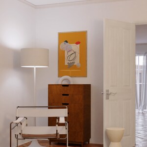 Cartel de pared de composición abstracta con marcas gestuales y formas geométricas - Impresión de descarga digital imagen 2