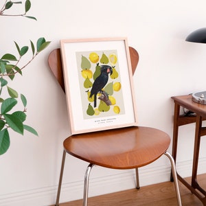 Cartel colorido de arte de pared con pájaros, frutas y formas geométricas abstractas - Impresión de descarga digital imagen 6