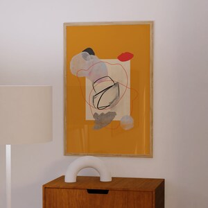 Cartel de pared de composición abstracta con marcas gestuales y formas geométricas - Impresión de descarga digital imagen 5