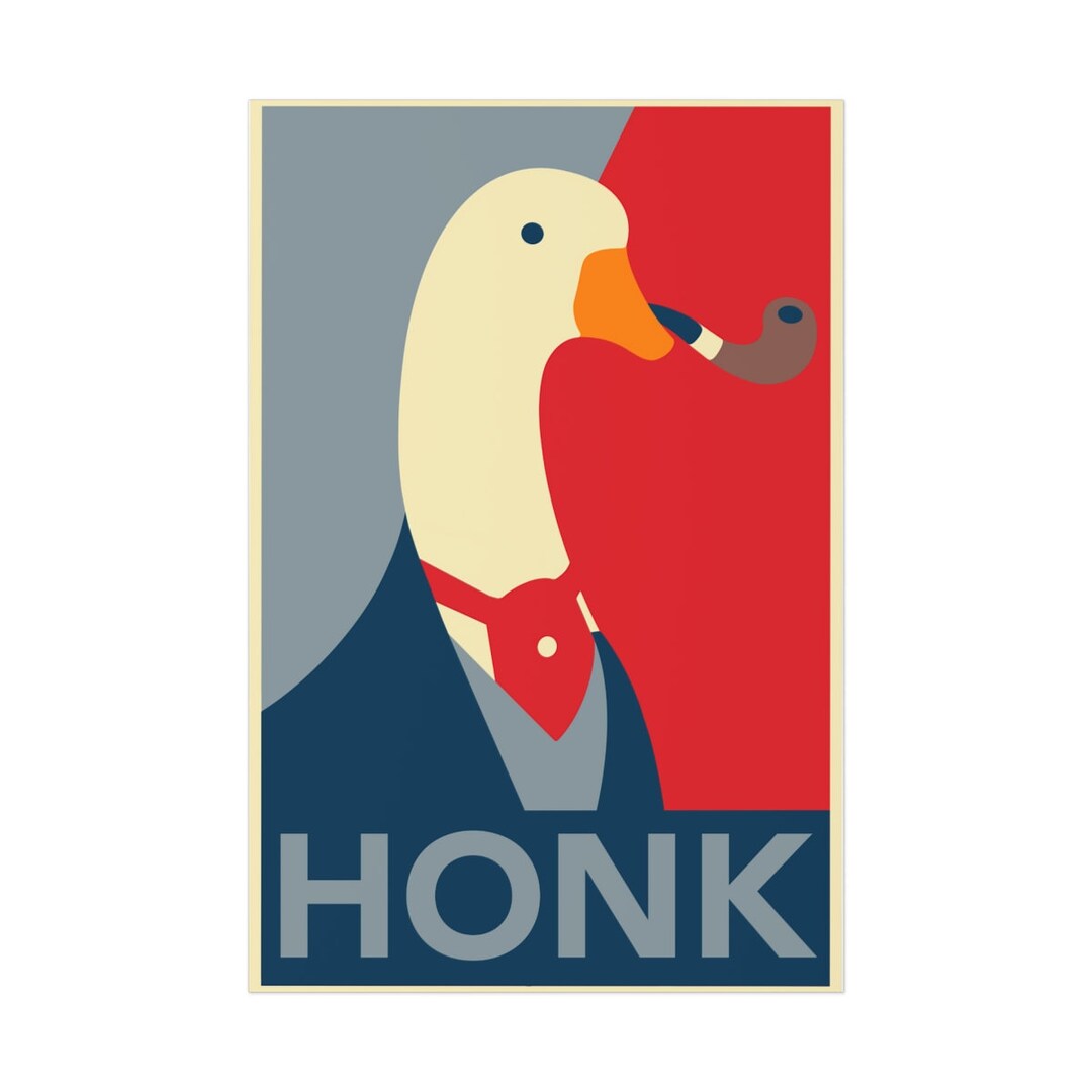 Untitled Goose Game Honk Cartoon Drawing Art Deco Funny Poster Etsy