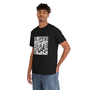 Rick Roll Rickroll QR-code Rick Astley Never Gonna Give You Up Zware katoenen T-shirt volwassenen/heren/dames T-shirt T-shirt meerdere kleurenkeuze