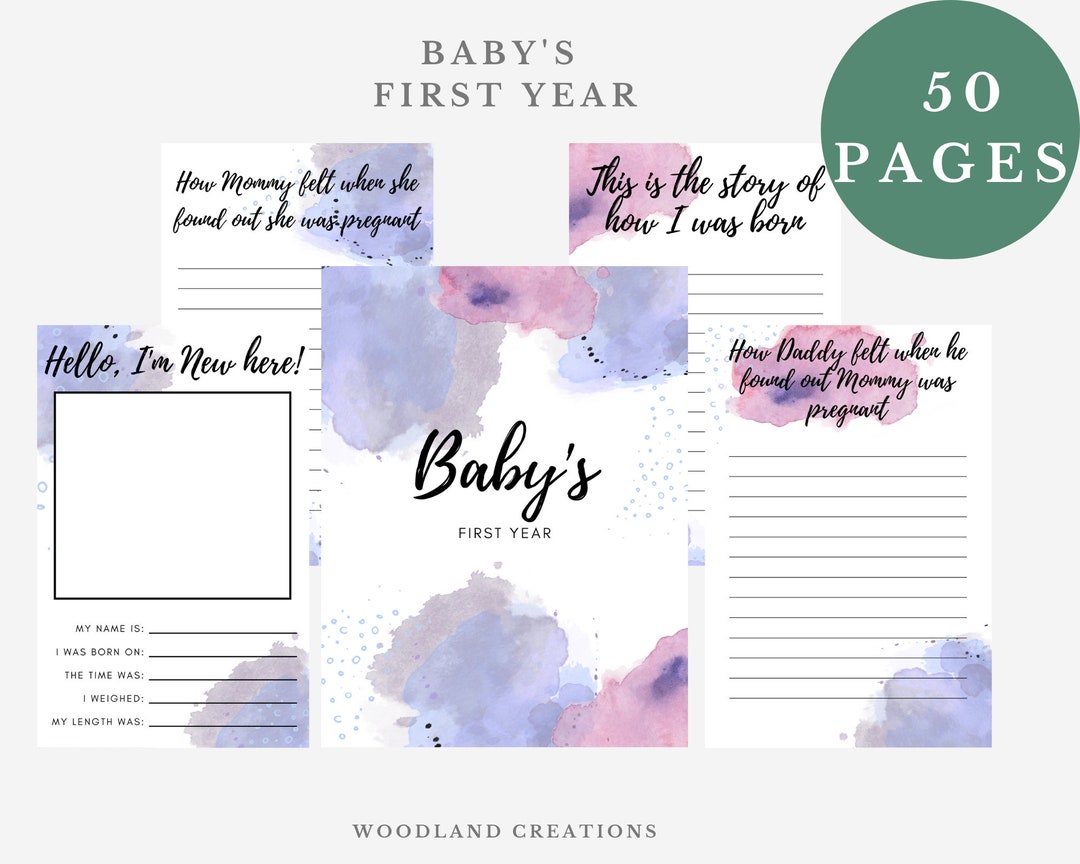 Baby Book Printable | Keepsake Journal | Baby Book Pages | Memory Book ...