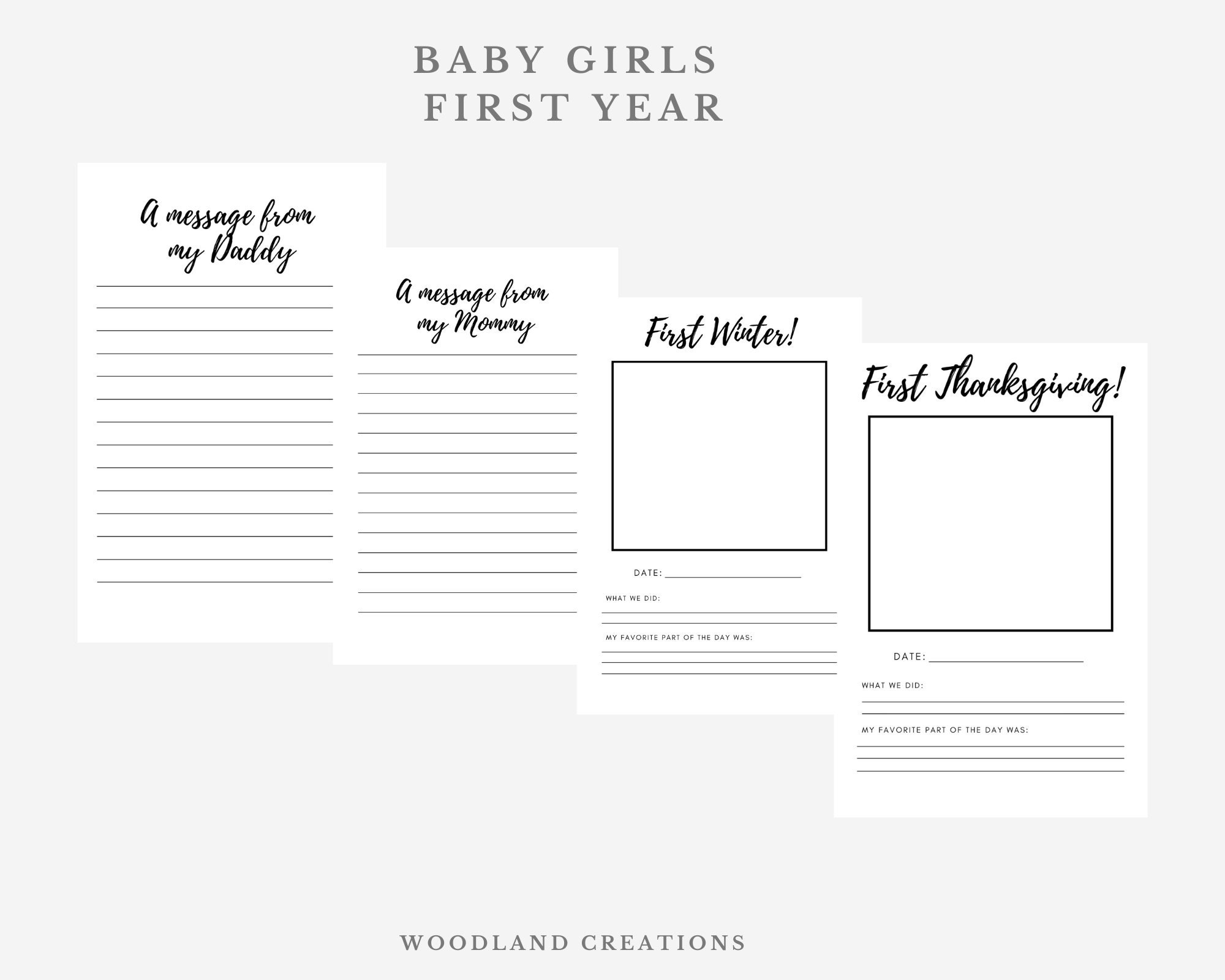 Baby Book Printable Keepsake Journal Baby Book Pages Memory Book Baby