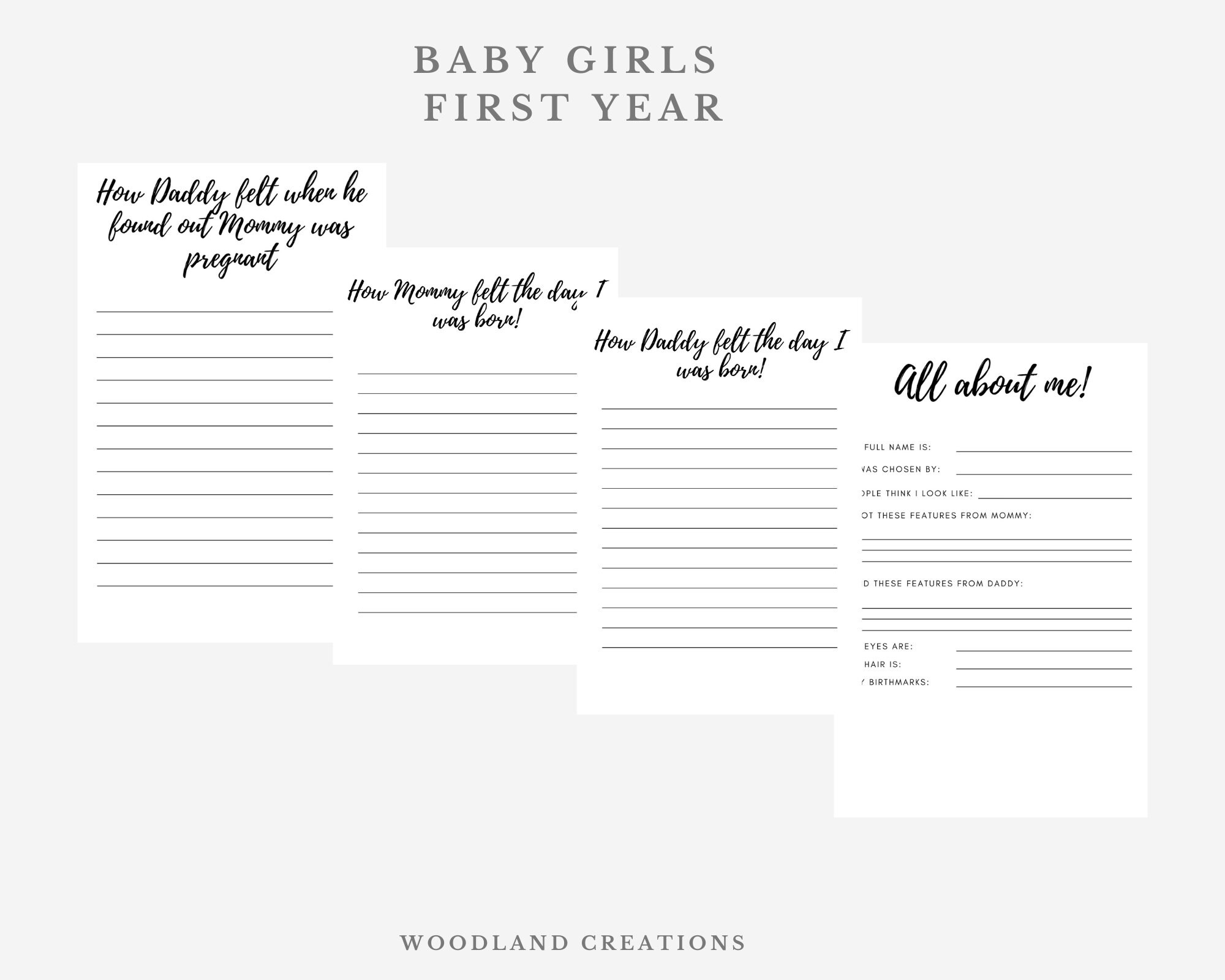 Baby Book Printable Keepsake Journal Baby Book Pages Memory Book Baby