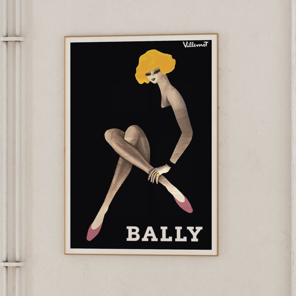 Bally blonde | affiche publicitaire vintage | années 1980