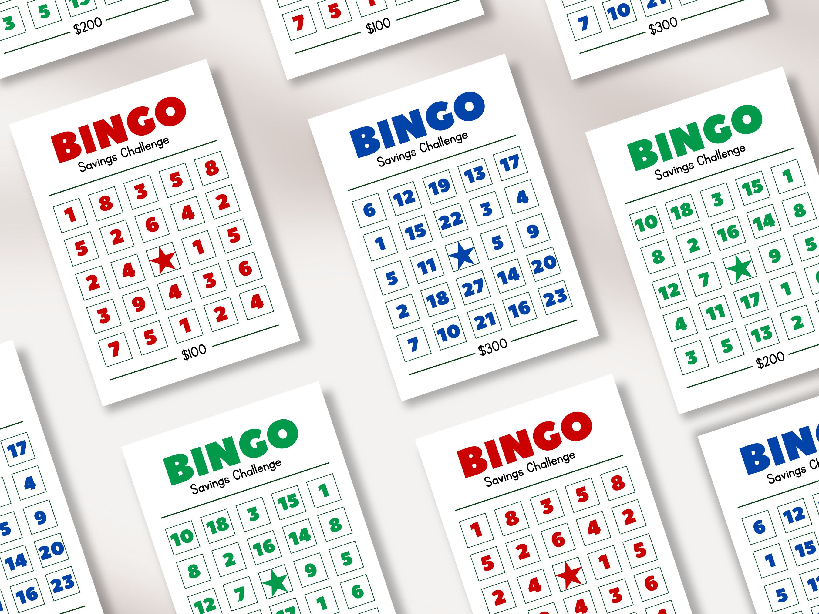 Bingo Cards Savings Challenge Savings Tracker Printable Low - Etsy
