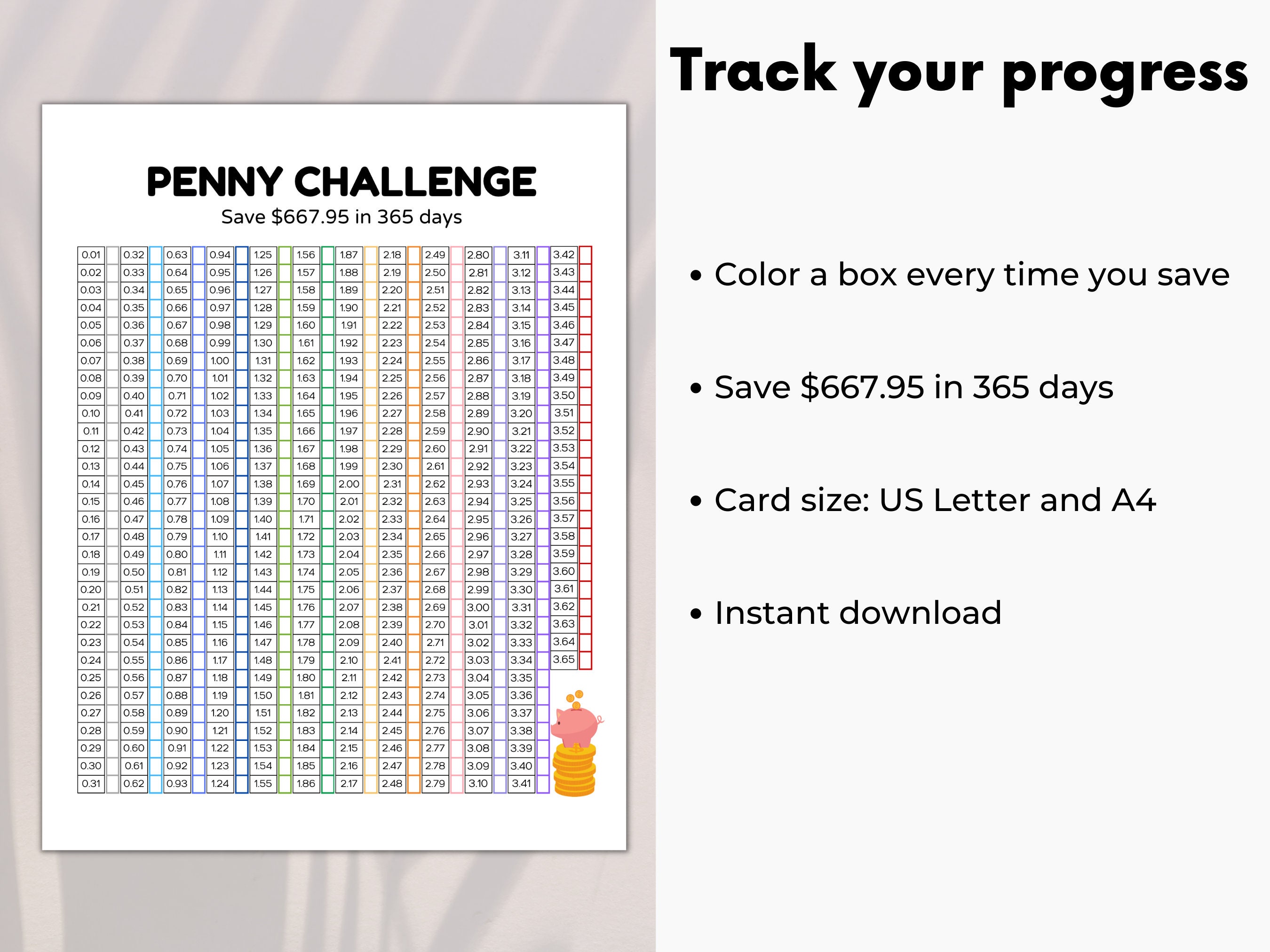 Penny Challenge, 365 Penny Savings Challenge, 1p Challenge, Low Savings Challenge