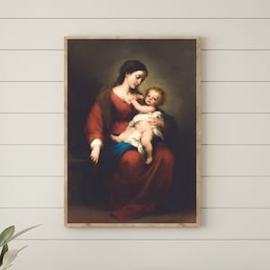 Catholic Art Print Madonna and Child | Blessed Mother Mary and Jesus Fine Religious Art | Catholic Home Decor | PRINTABLE INSTANT DOWNLOAD