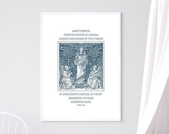 Saint Joseph Child Jesus Print | Catholic Wall Art Décor | Catholic Gift | Religious Sacred Art Poster Picture | Printable INSTANT DOWNLOAD
