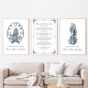 Mary&#39;s Magnificat Prayer | Gallery Wall Art Print Set | Holy Rosary Catholic Art Bible Verse Quote | Virgin Mary PRINTABLE INSTANT DOWNLOAD
