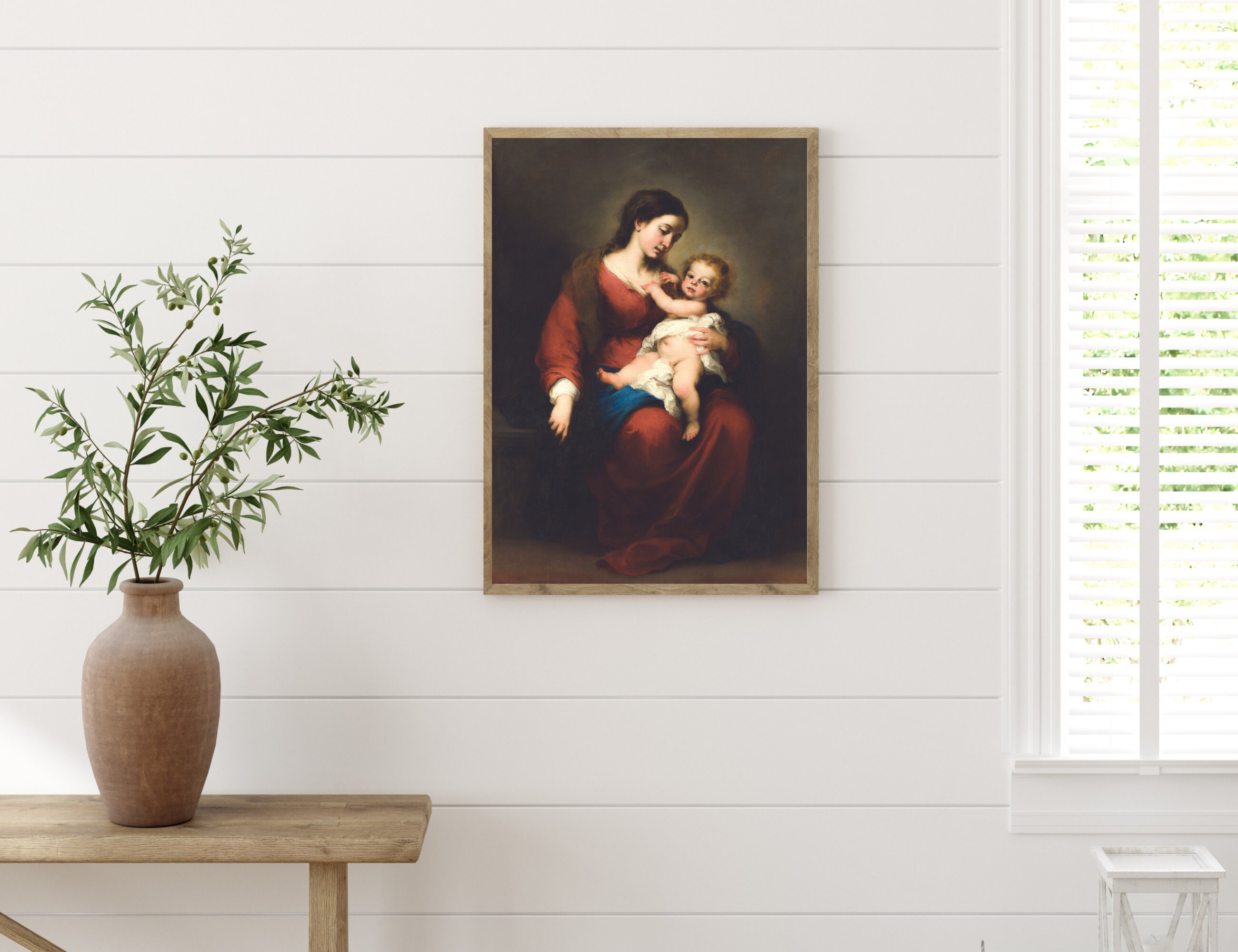 Catholic Art Print Madonna and Child | Blessed Mother Mary and Jesus ...
