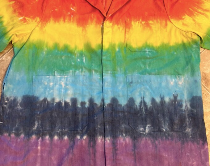 Tie Dye Lab Coat Embroidered Lab Coat Science Teacher Lab Coat Handmade