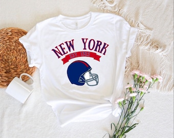 New York voetbal T-shirt, New York voetbal ronde hals, vintage stijl voetbal ronde hals, heren- en damesvoetbalkleding