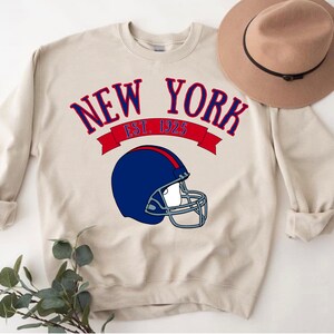 New York Football Sweatshirt, New York Football Crewneck, Vintage Style Football Crewneck, Men&#39;s & Women&#39;s Football Apparel