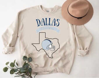 Dallas voetbalsweatshirt, vintage stijl Dallas voetbalsweatshirt, Dallas crewneck, voetbal crewneck sweatshirt